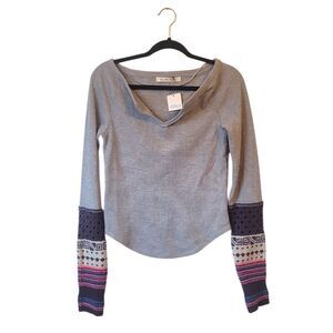 Gray and Multicolor Women's Top